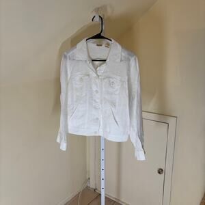 Linden Hill EUC Women's White Linen Jacket Size S